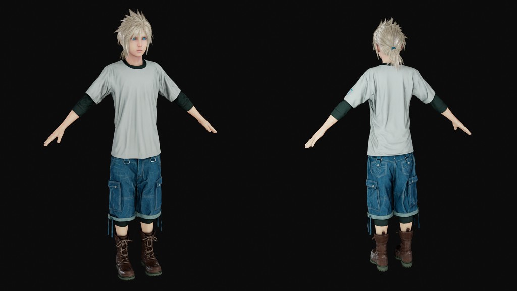 FF7R Young Cloud Premium for Blender 3