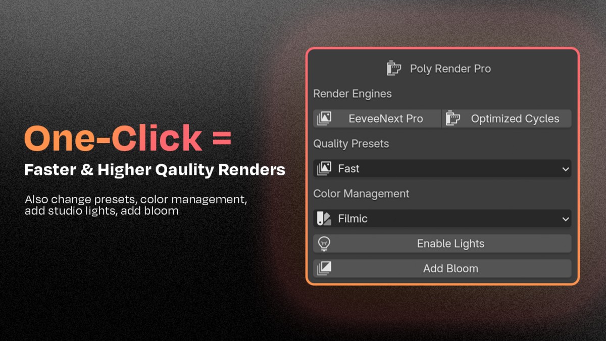 Poly Render Pro: One-Click Studio