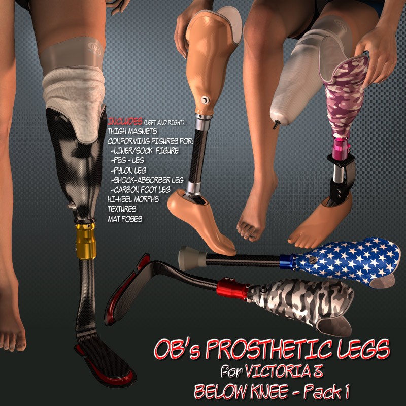 OB’s Prosthetic Legs for V3 – Pack 1 below knee
