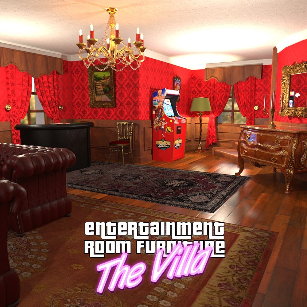 The Villa – ENTERTAINMENT ROOM FURNITURE for Daz Studio