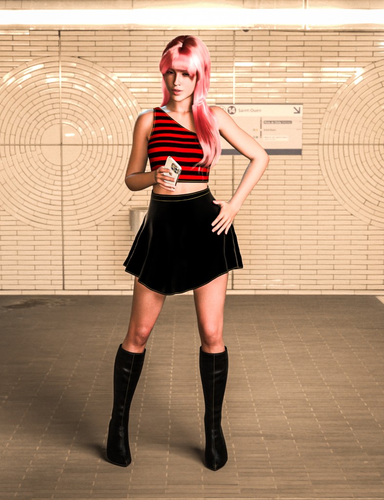HT Candy Top And Skirt for Genesis 9 Feminine