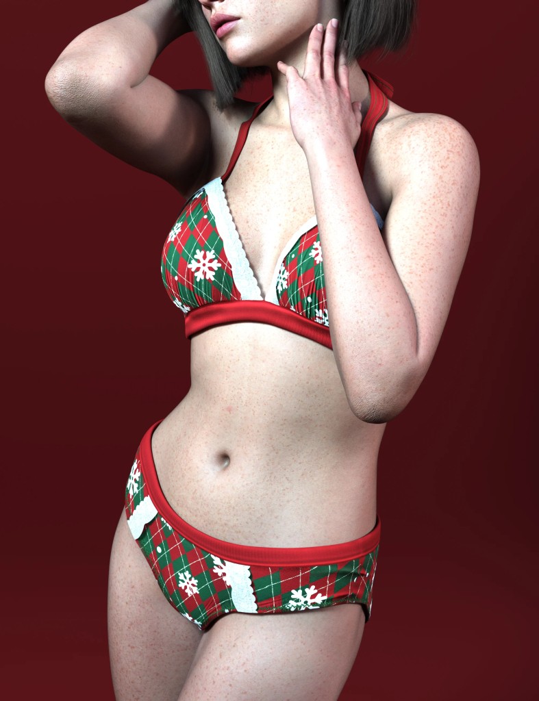 dForce Green Finger Adorable Lace Lingerie Set for Genesis 9