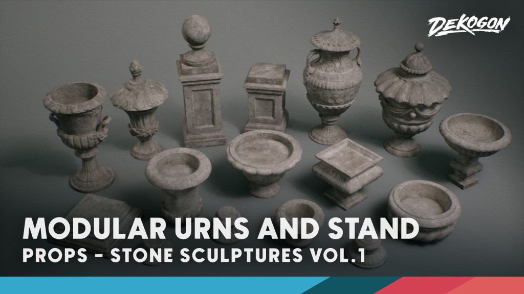 Stone Sculptures VOL.l - Modular Urns & Stand UE5.0