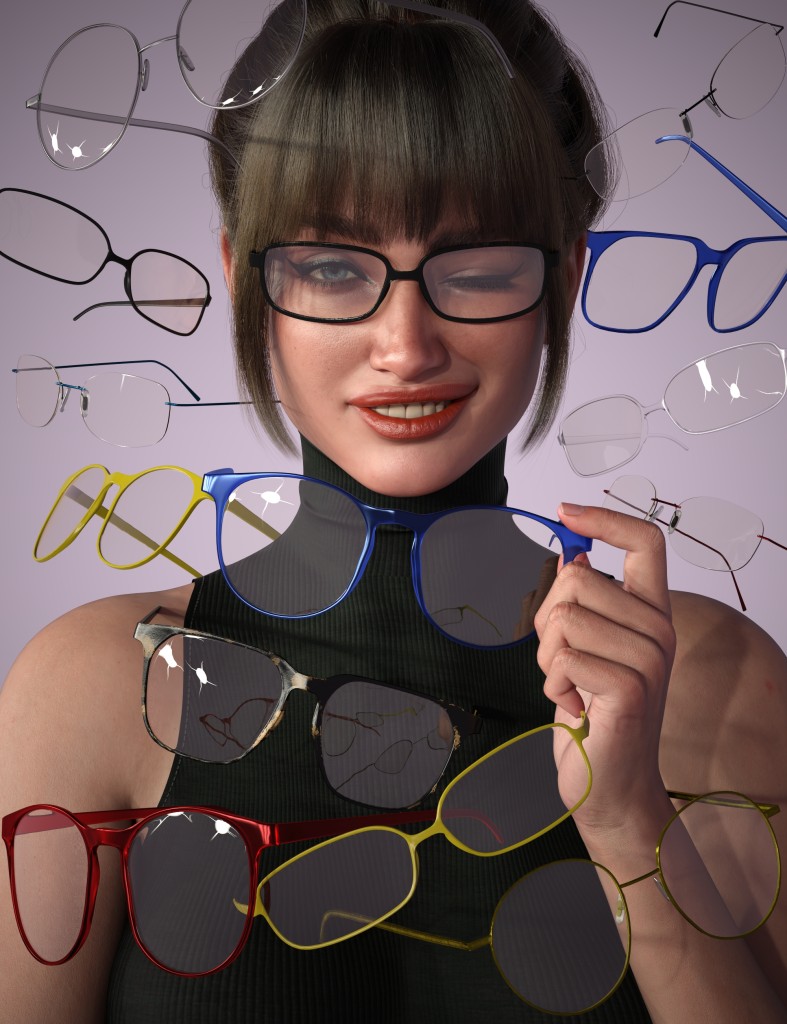 Intellectual Wear Glasses Wearable Props Texture Add-On
