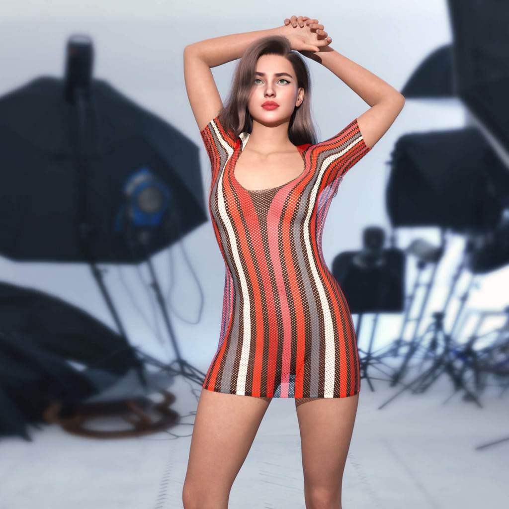 RQL-dForce Fun & Flirty Fishnet Mini Dress G8F & G8