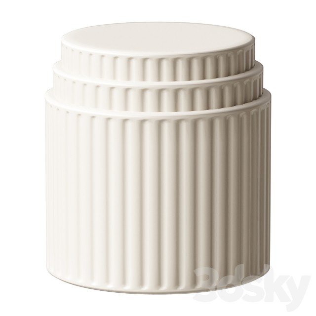 Coffee table Kolos TS 08 Side Table - Glazed Cream Ceramic