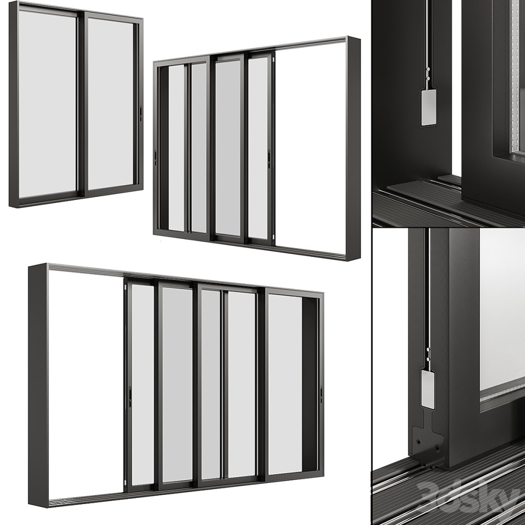 A set of sliding Metal Windows-Doors.