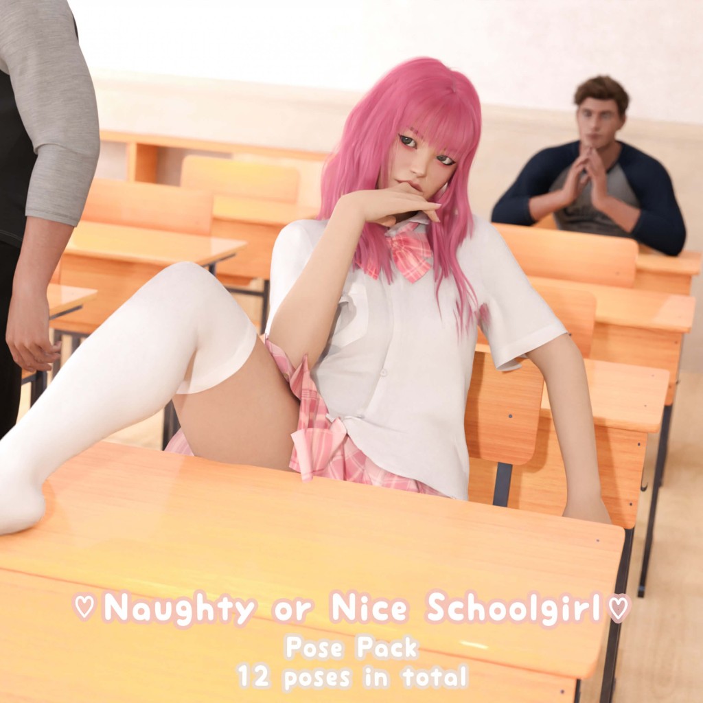 Naughty or Nice Schoolgirl Pose Pack for G8F