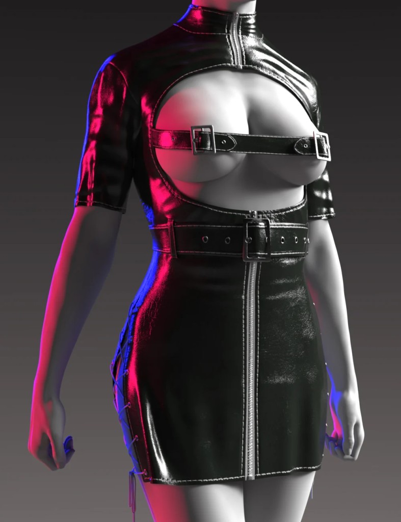 DForce GN Bare Chest Leather Uniform for Genesis 9