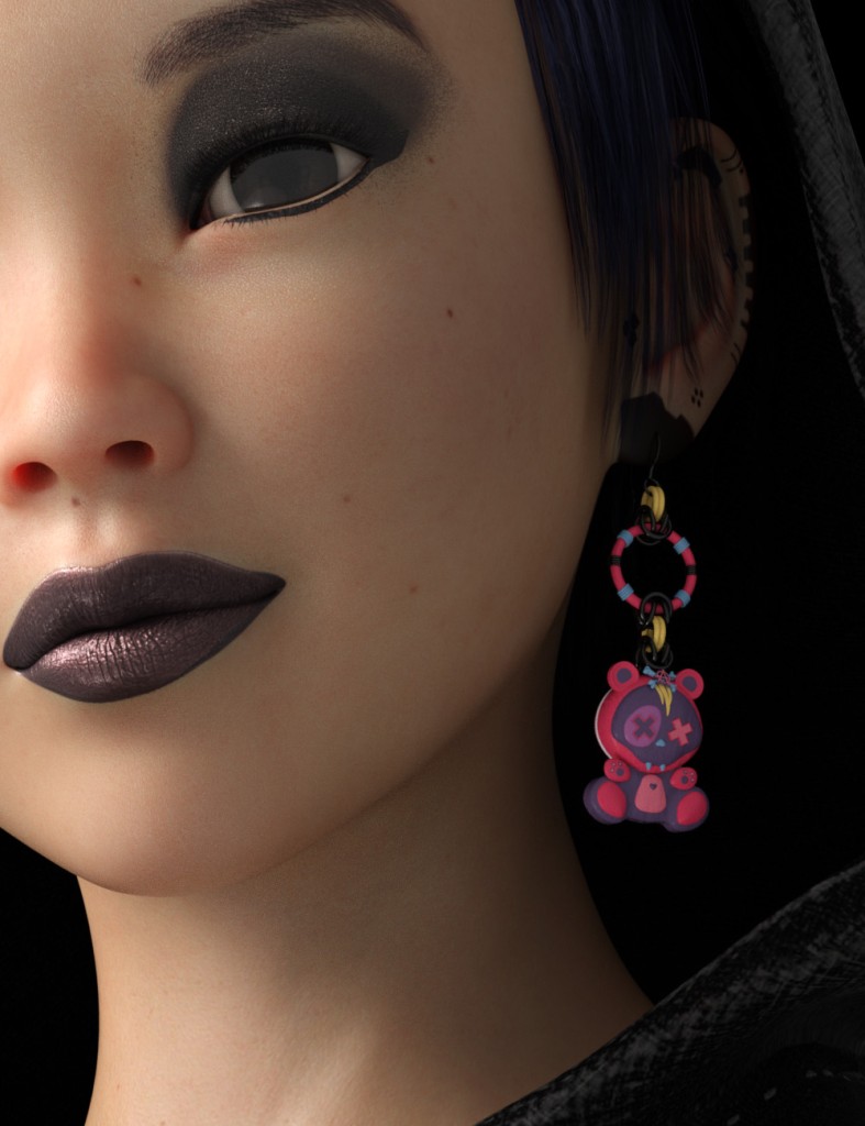Anarchy Ghouls Earrings for Genesis 8 Females