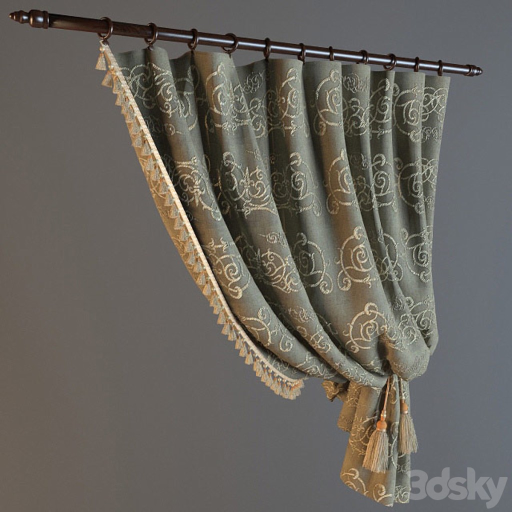 curtain with garter, width: 130cm