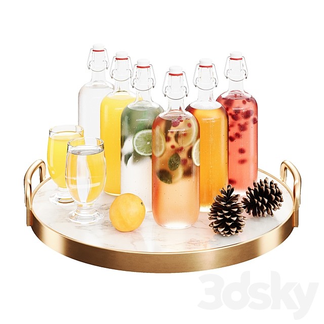 Decorative set with bottles