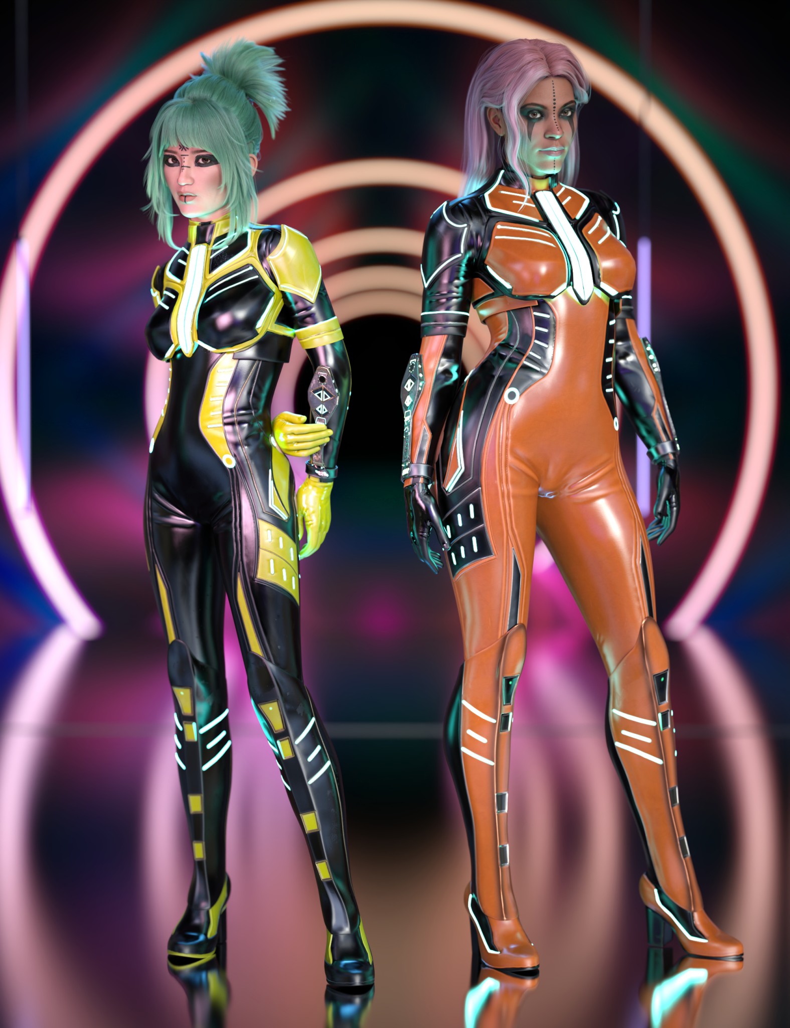 Futuristic Cyber Outfits Bundle for Genesis 9