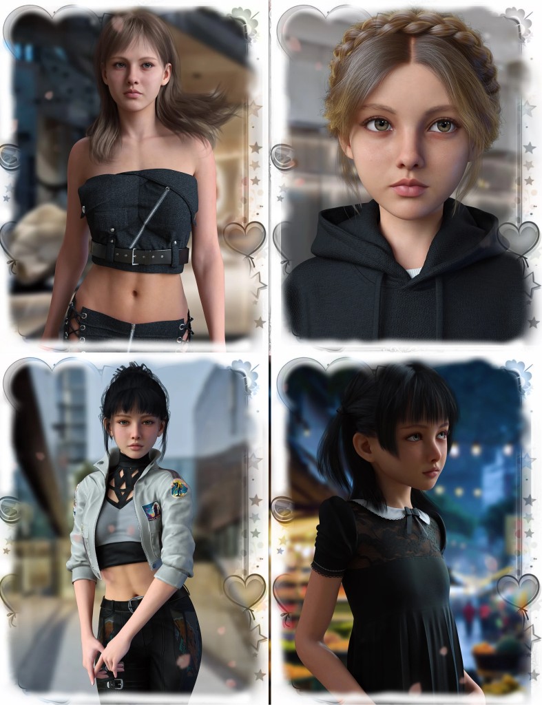 Vo Leda, and Young, and Vo Maud, and Young HD for Genesis 9 Character Bundle
