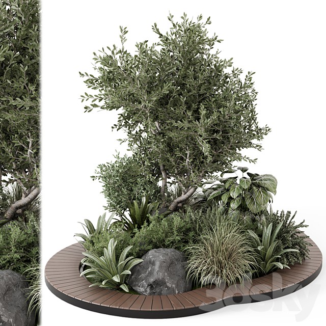 Outdoor Garden set bush and Tree - Garden Set 1443