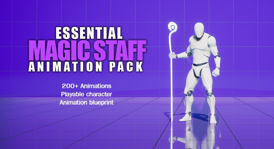 Essential Magic Staff Animation Pack [UE5]
