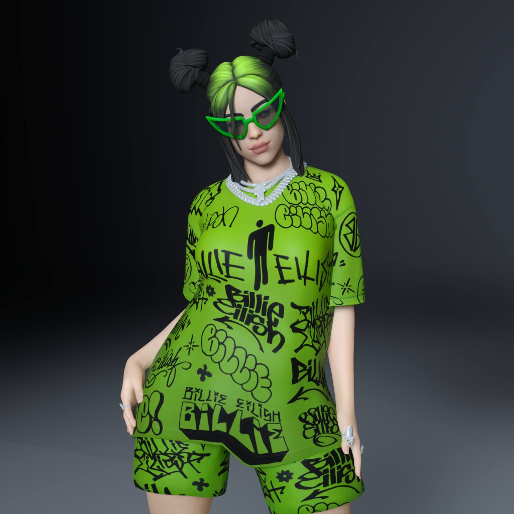 Fortnite Billie Eilish for Genesis 8 Female