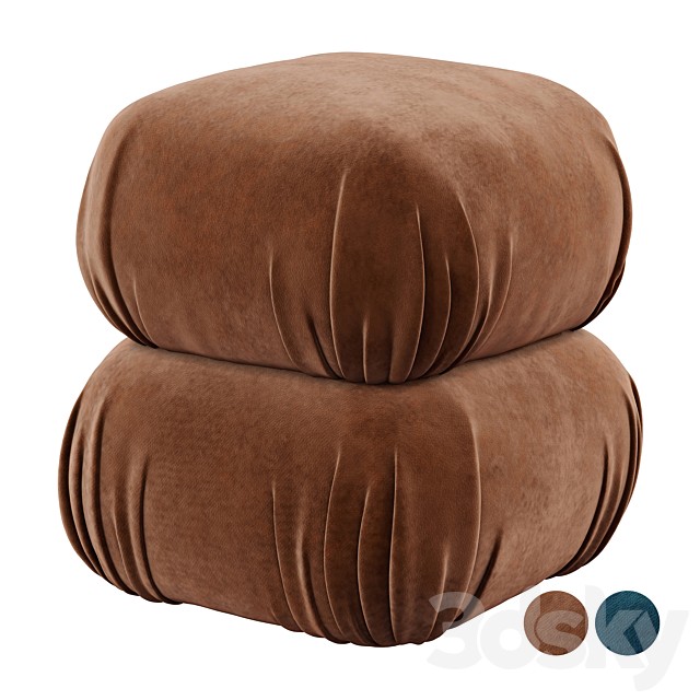 CB2 Ruched Velvet Pouf
