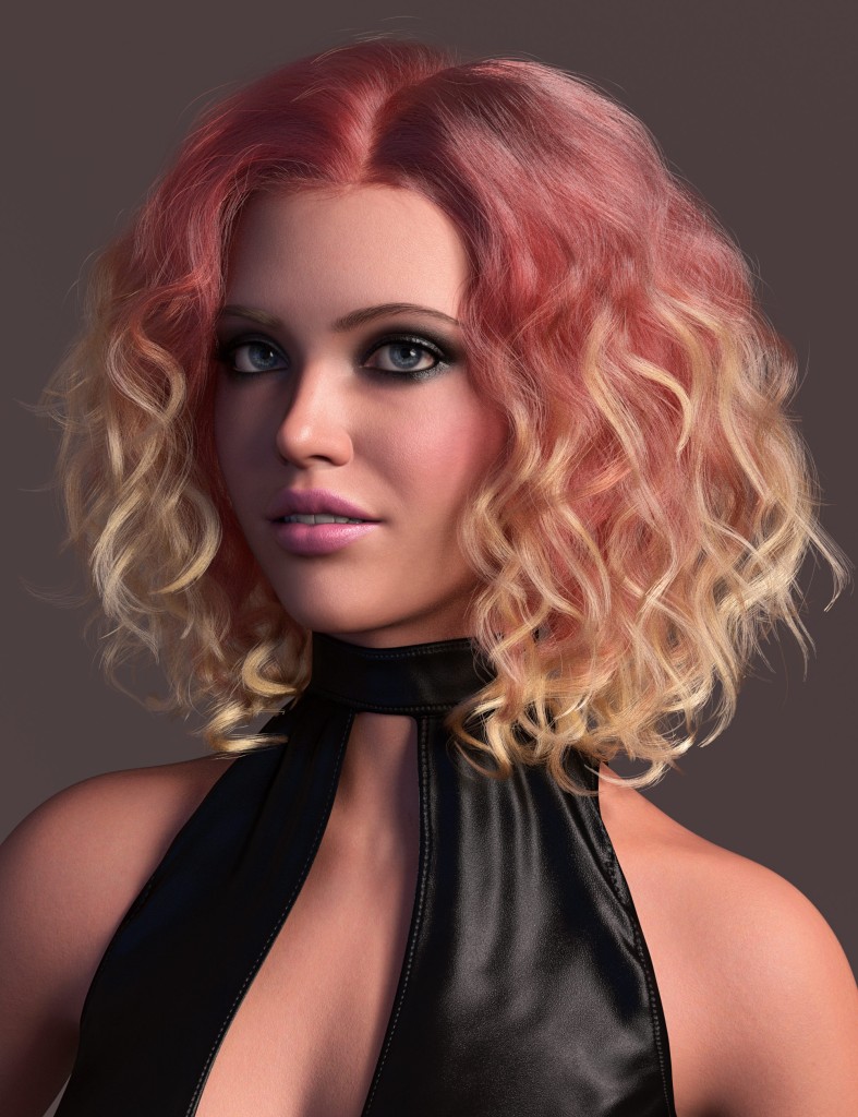 dForce Strand-Based Curly Mid Part Style Hair Color Expansion