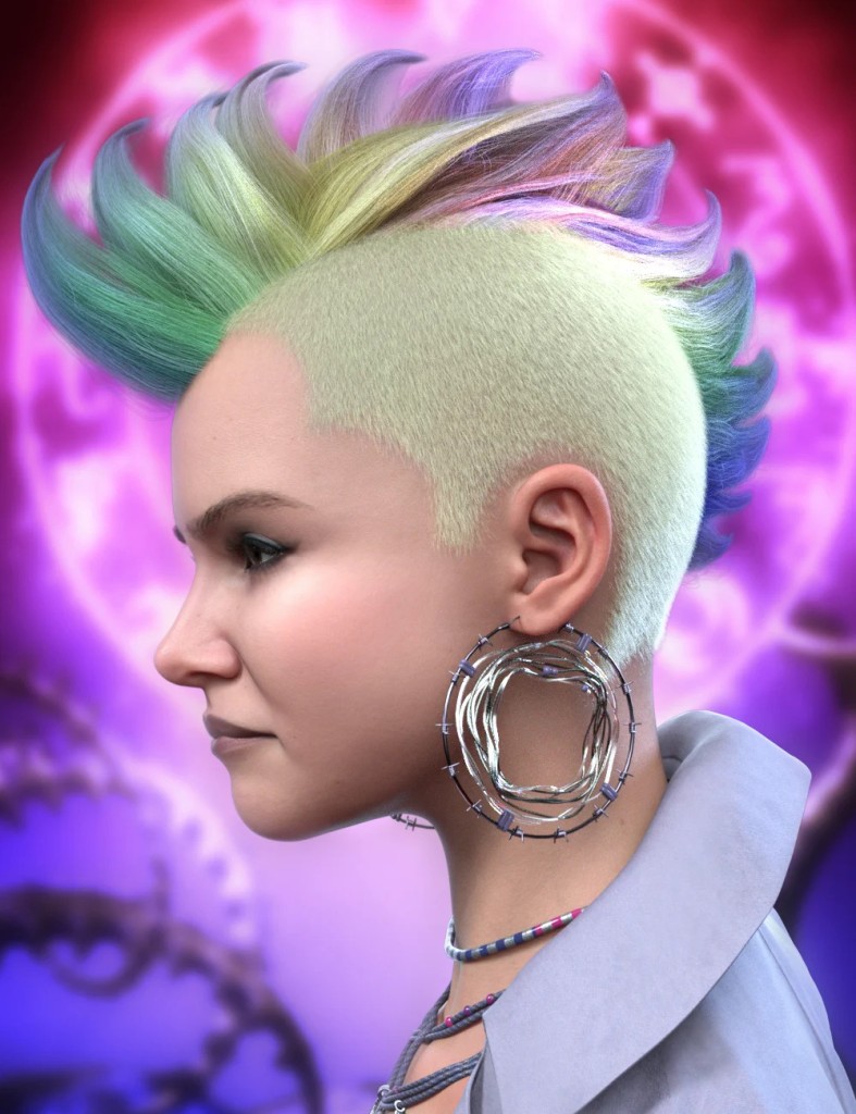 Spiked Hawk Hair for Genesis 9