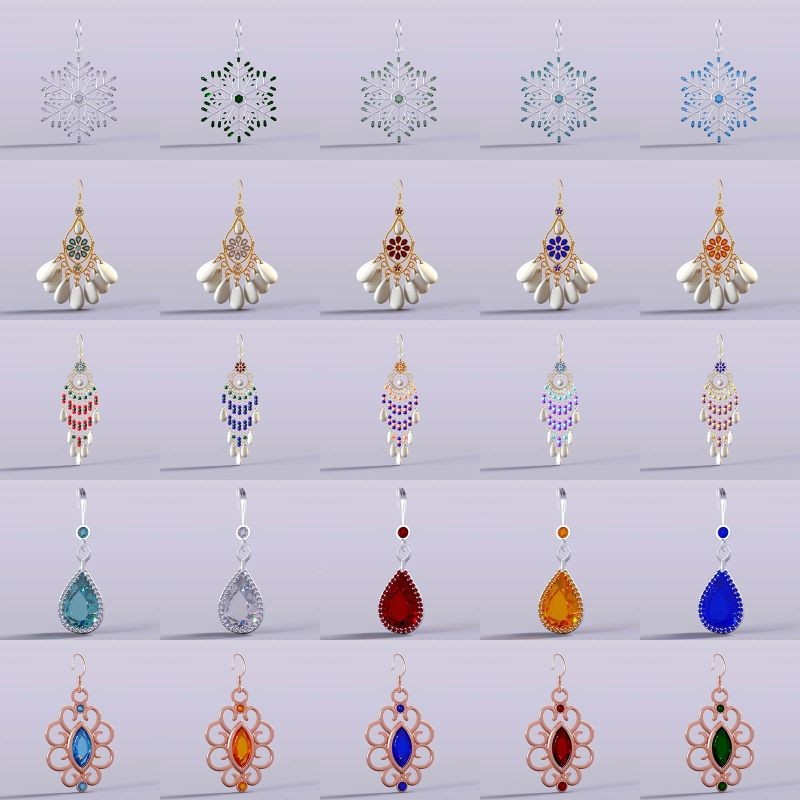 Crystal Jade Earrings for Genesis8 and Genesis9