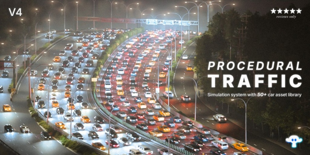Procedural Traffic - Vehicles Simulation Addon & Rigged Cars