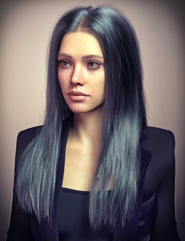 dForce Strand-Based FE Classic Straight Hair for Genesis 9, 8, and 8.1