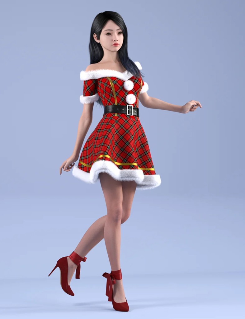 dForce HnC24 Santa Dress Outfits for Genesis 9