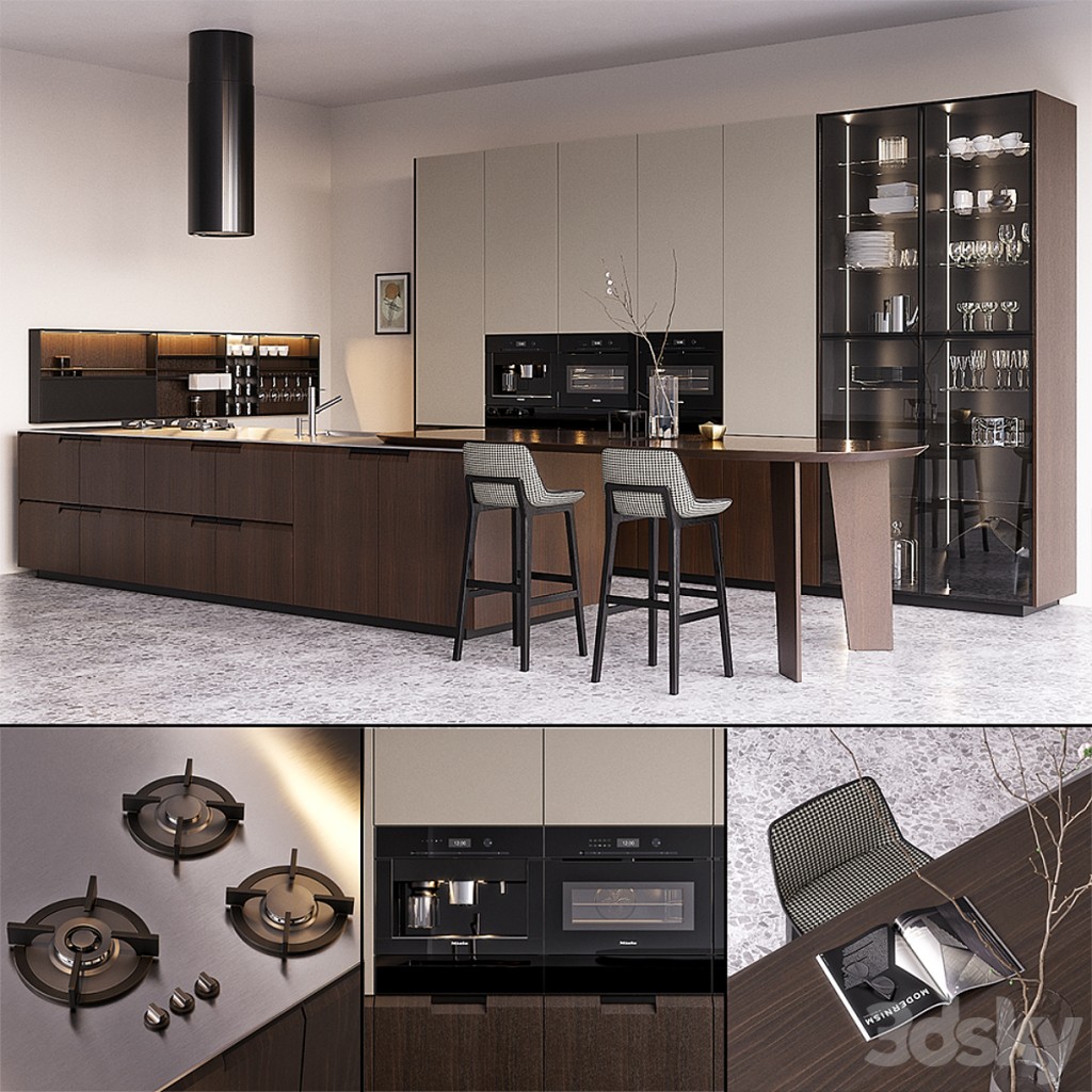 Kitchen Poliform Shape EUROCUCINA 2018 (vray GGX, corona PBR)