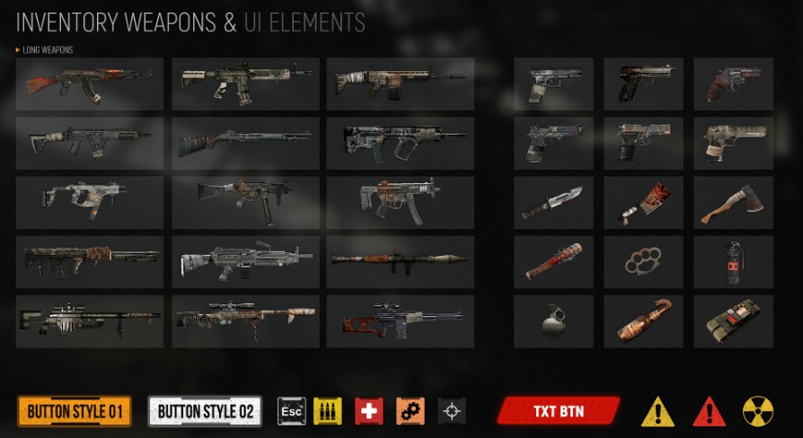 [UE4.27] EDITABLE SURVIVAL HORROR UI ELEMENTS BUNDLE (PNG + PSD)