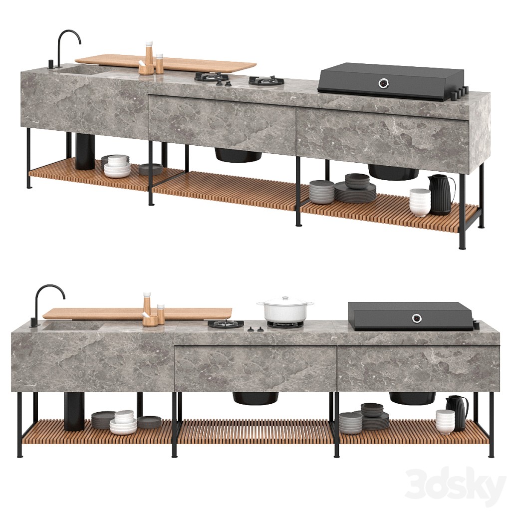 kettal Base kitchen triple