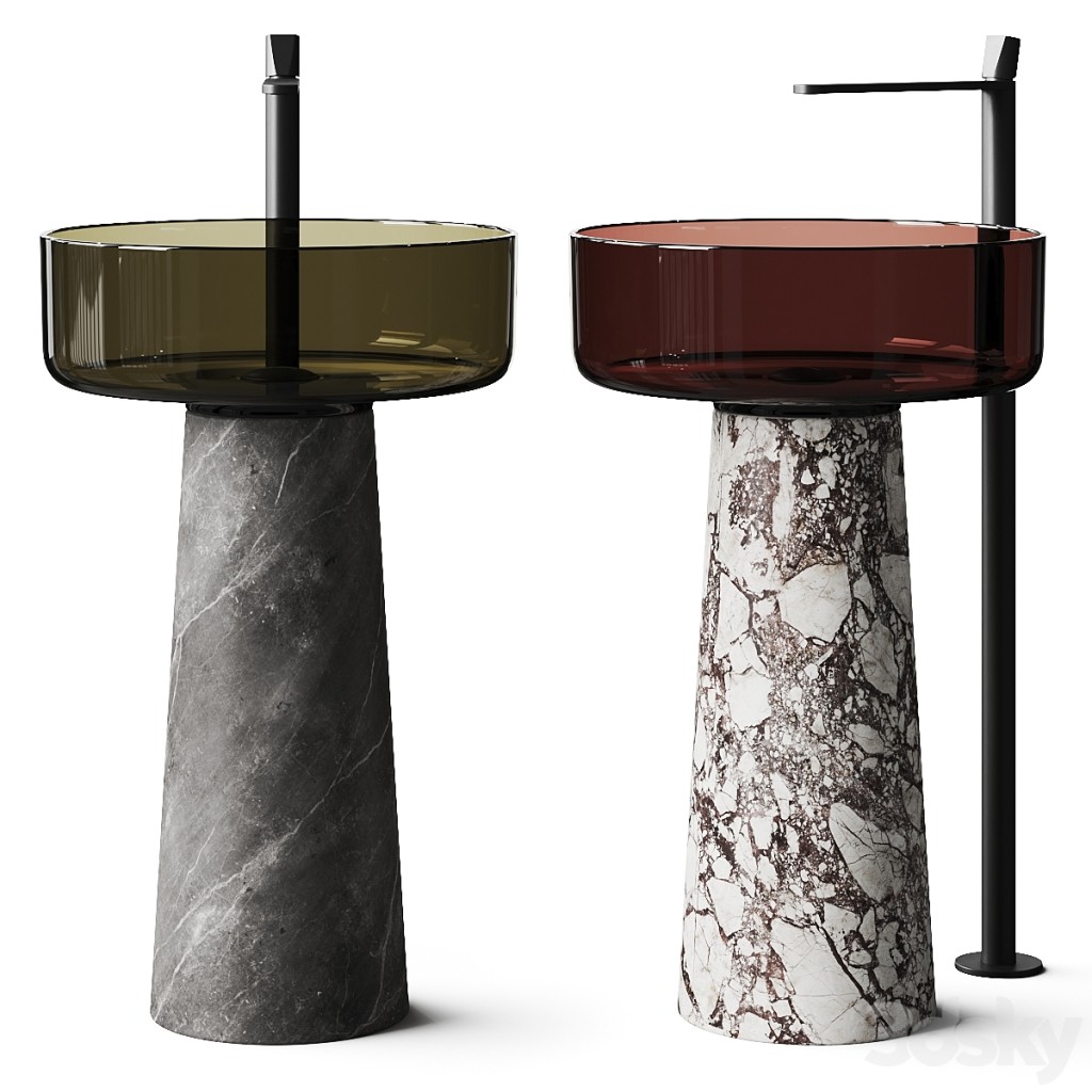 Antonio Lupi Albume Washbasin & Indigo Freestanding Mixer
