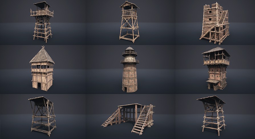 Medieval Watchtowers and Platforms UE5.0
