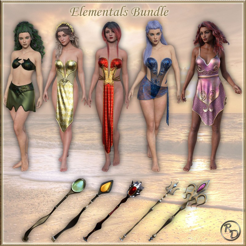 dForce Elementals for Genesis 8.1 Female – The Bundle