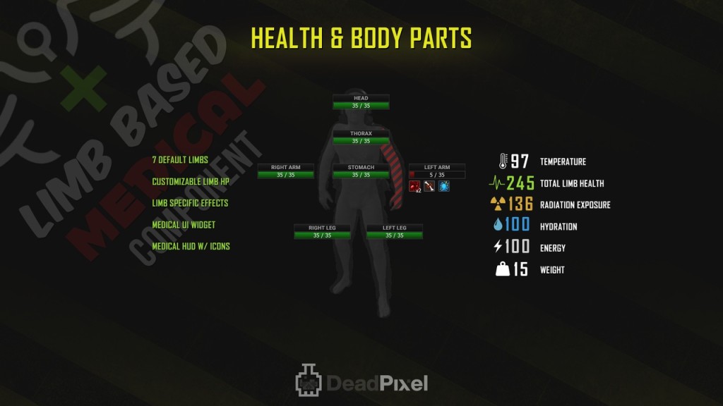 [UE5.1] Limb Based Medical Component with Animated Medical Items