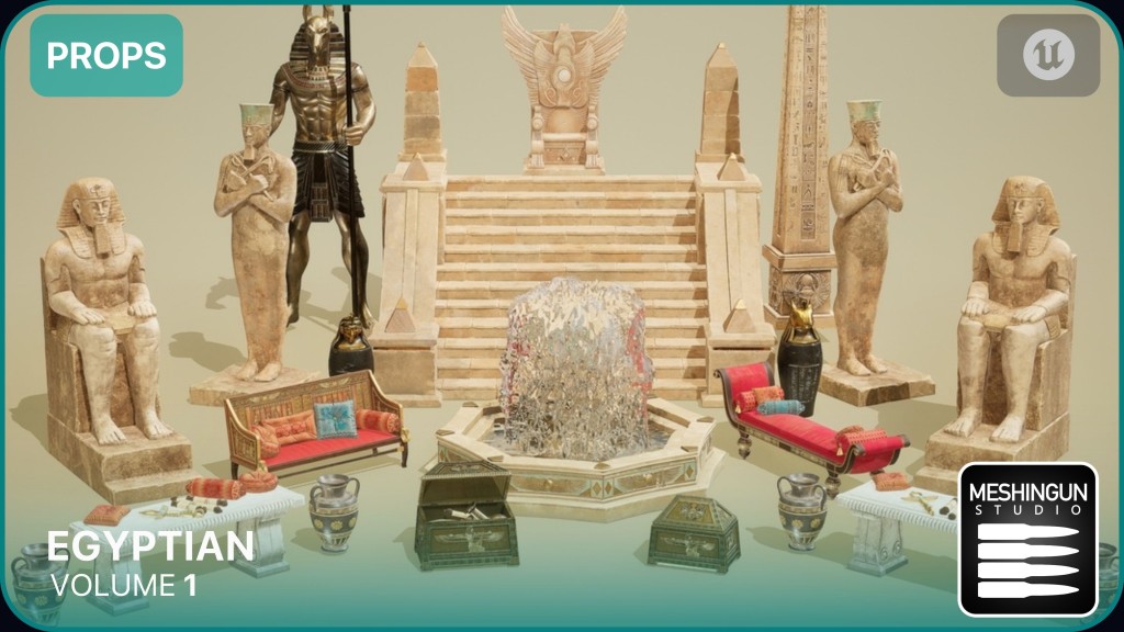 [UE5.1] Egyptian Props Vol1