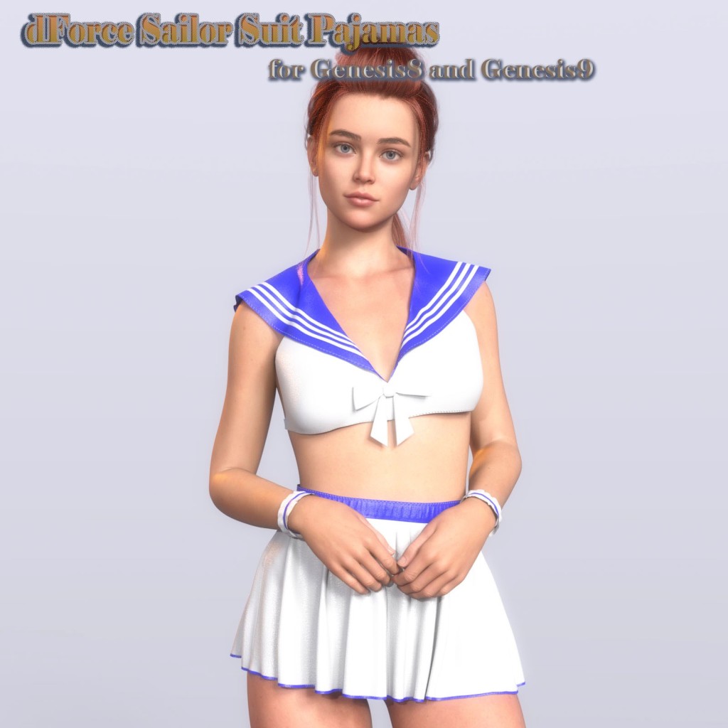 dForce Sailor Suit Pajamas for Genesis 8 Females and Genesis 9