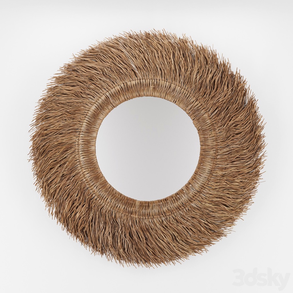 Loully rattan and sisal mirror