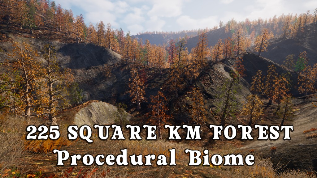 225 square km procedural forest UE5.1