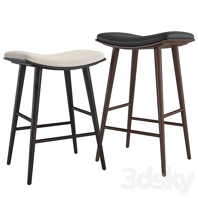 Bar stool West Elm Oak Wood Saddle Bar and Counter Stools