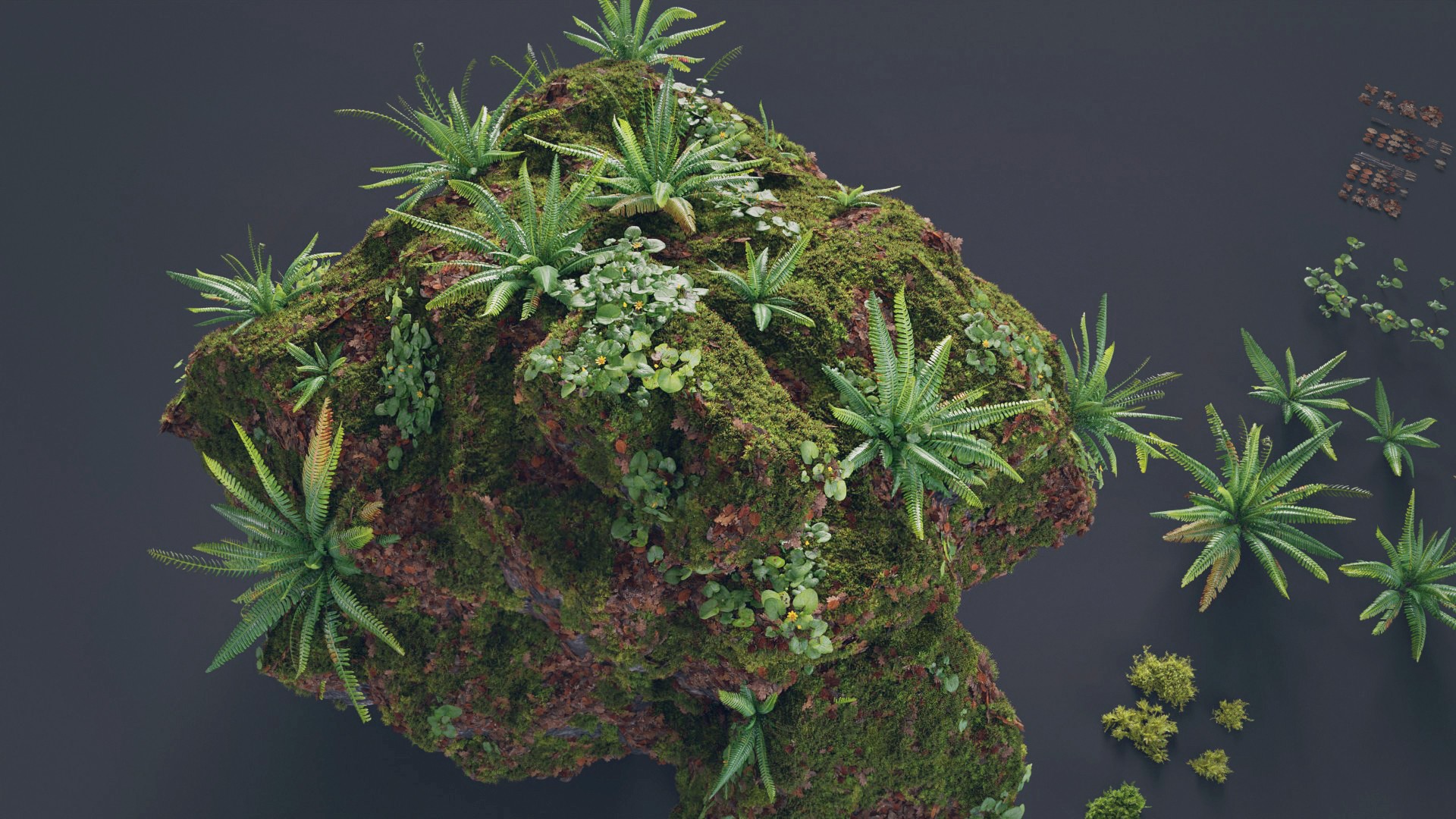 Moss Biome Ground Scatter - 3D Assetkit Pbr