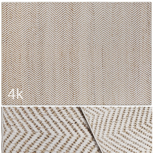 Carpet set 3214 - Cotton and jute woven rug / 4K
