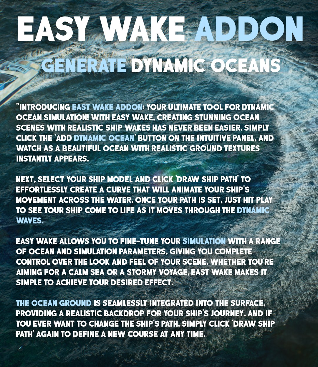 Easy Wake - Dynamic Ocean Addon