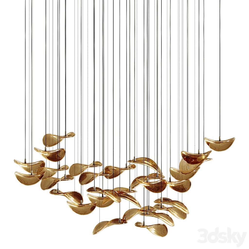 Vakkerlight Wave Floating Leaf Chandelier