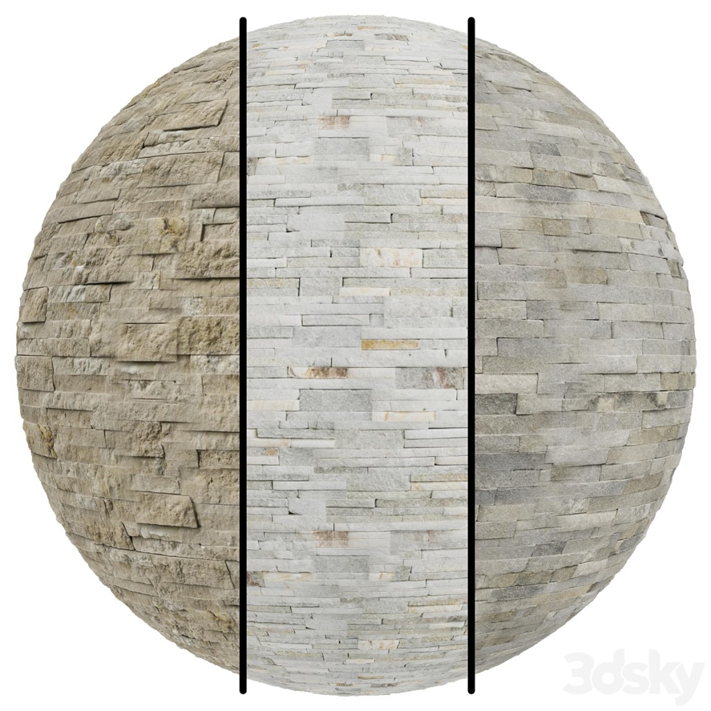 FB800 Slate Stacked Stone Wall Tile | 3mat | 4k | PBR