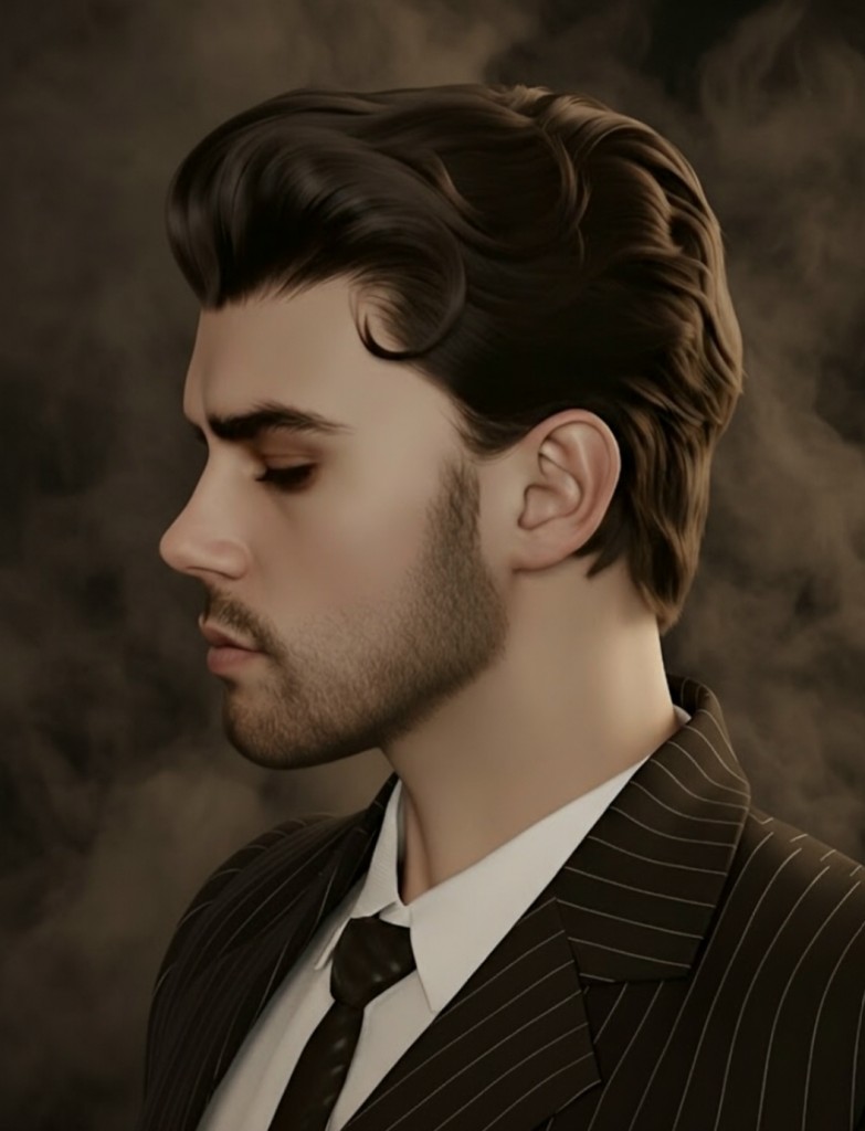 dForce GatsB Classic Swept Back Hair For Genesis 9