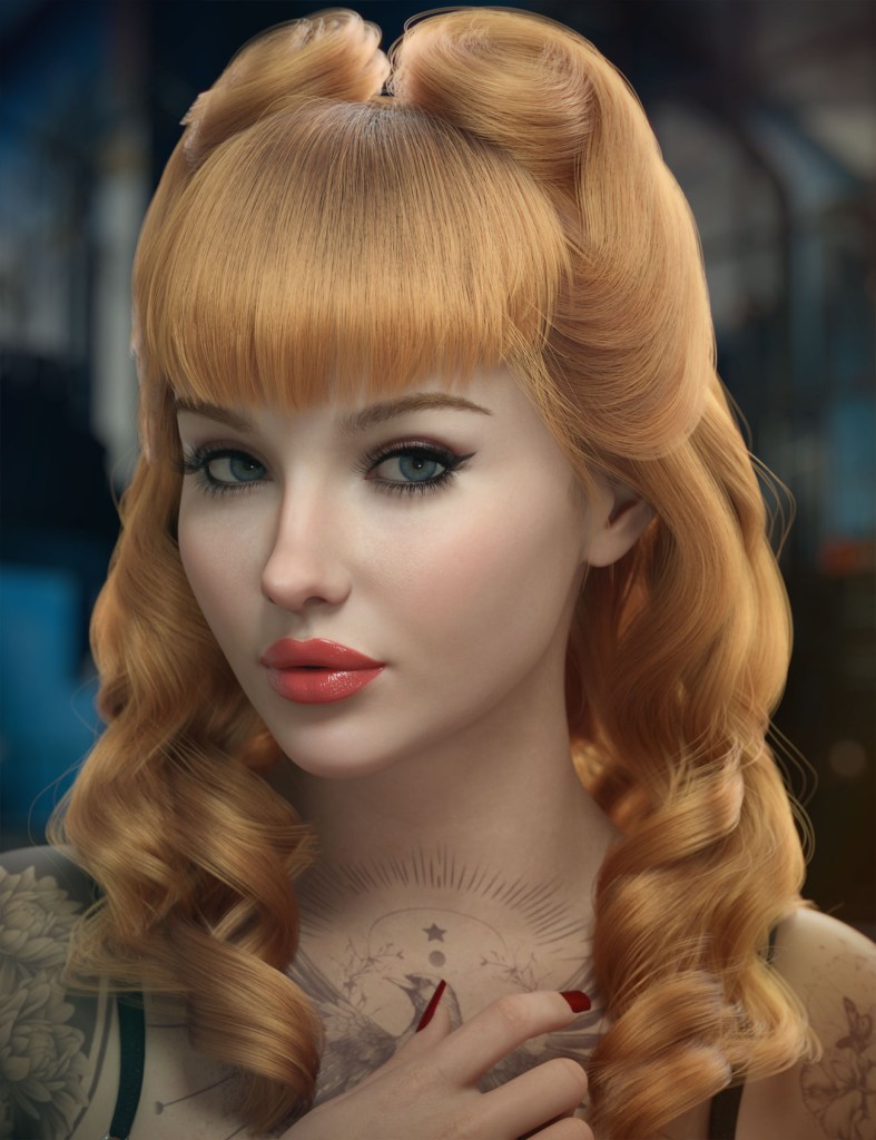 dForce Nicolette Hair for Genesis 9