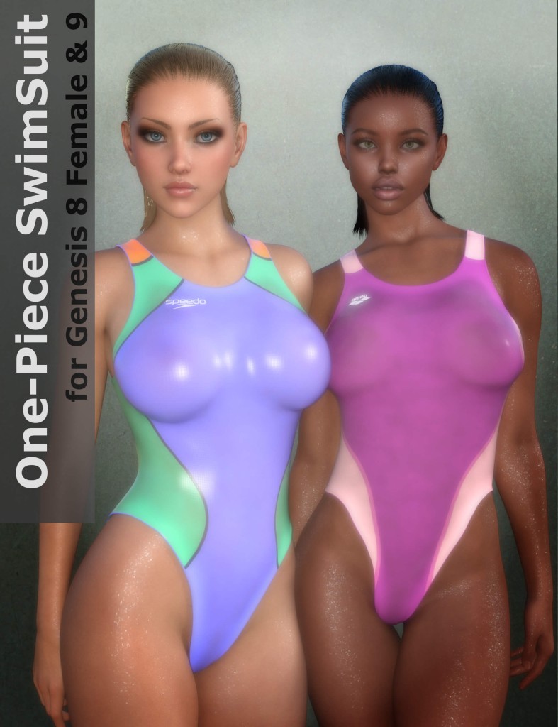 Lzy 4 in 1 Swimsuit for Genesis 8 Female and Genesis 9
