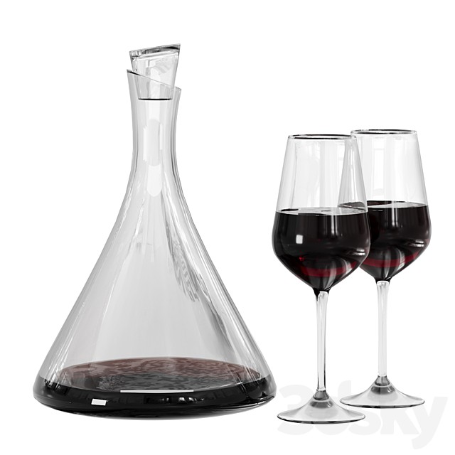 Crystal Glass Wine Decanter with Glasses